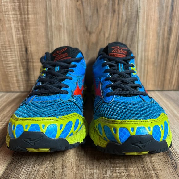 Mizuno Wave Ascend 7 Womens Running Shoes Blue Red Yellow Athletic Size 8.5 - Picture 4 of 8